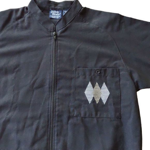 Vintage John Blair 80’s/90’s Black Zipper‎ Shirt Sz M - Picture 3 of 8